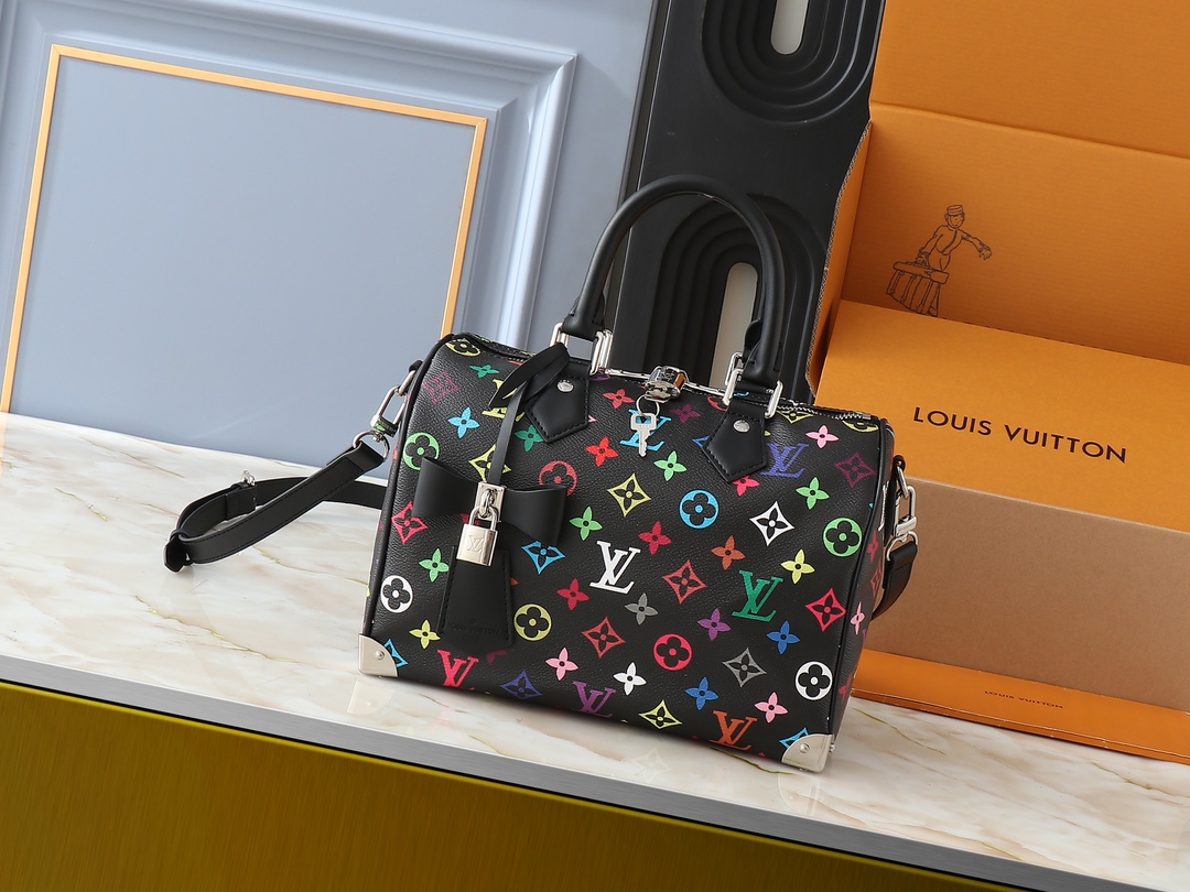 Louis Vuitton LV Nano Speedy Handbag Premium Canvas Model M13391 Gold Hardware Office Commute High-End Fashion